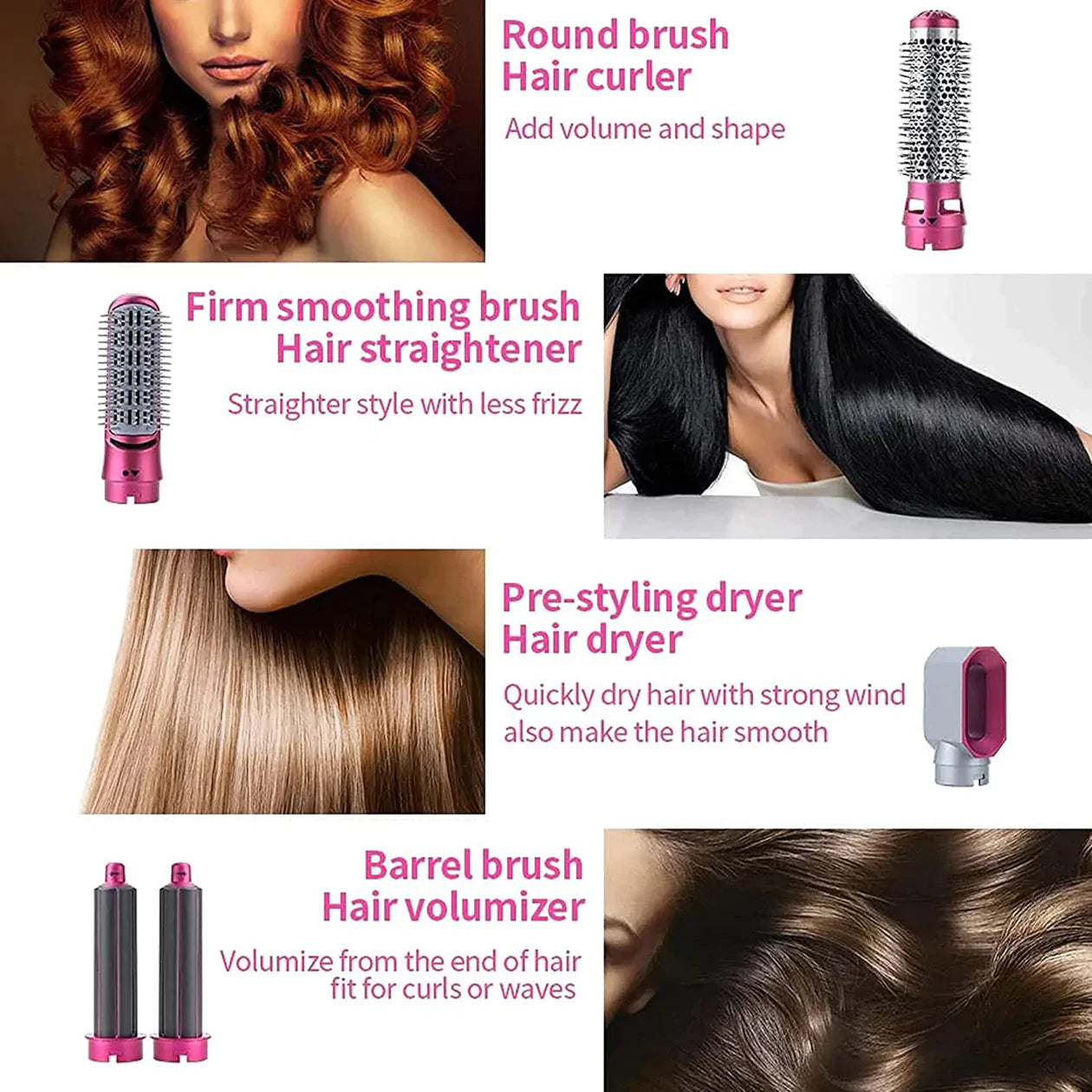 5 in 1 Hair Styler, Hair Straightener, Hair Dryer, Hair Curler, Hot Air Comb