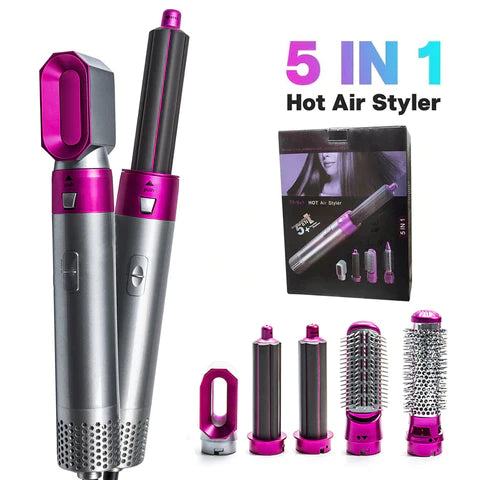 5 in 1 Hair Styler, Hair Straightener, Hair Dryer, Hair Curler, Hot Air Comb